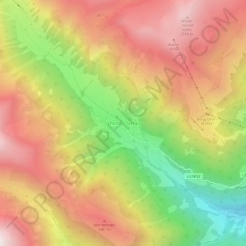 Topografische Karte Schlinig, Höhe, Relief