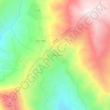 Topografische Karte Ccoñamuro, Höhe, Relief