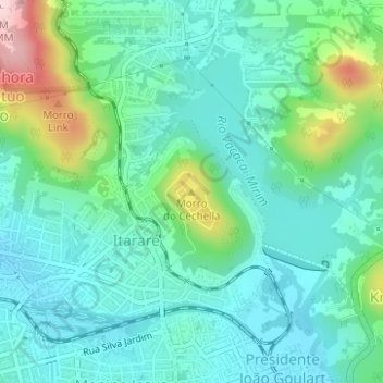 Topografische Karte Morro do Cechella, Höhe, Relief