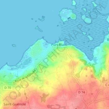 Topografische Karte Bel Air, Höhe, Relief
