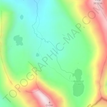 Topografische Karte Amethyst Basin, Höhe, Relief