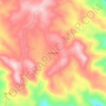 Topografische Karte El Cerrón, Höhe, Relief