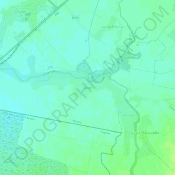 Topografische Karte Băcel, Höhe, Relief