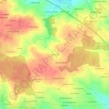 Topografische Karte Saint Enogat, Höhe, Relief