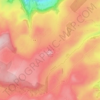 Topografische Karte Brion, Höhe, Relief