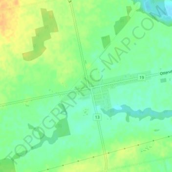 Topografische Karte Springford, Höhe, Relief