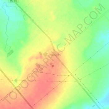 Topografische Karte Indápolis, Höhe, Relief