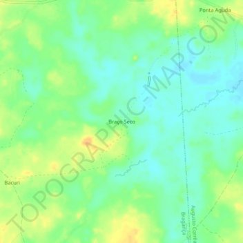 Topografische Karte Braço Seco, Höhe, Relief