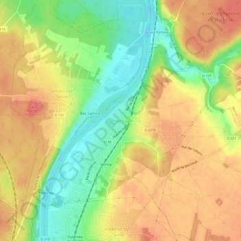 Topografische Karte Héricy, Höhe, Relief