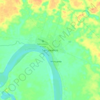 Topografische Karte San Lorenzo, Höhe, Relief