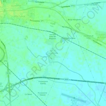 Topografische Karte Aguscello, Höhe, Relief