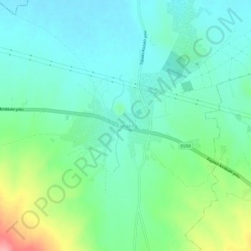 Topografische Karte Topaklı, Höhe, Relief