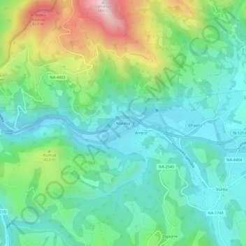 Topografische Karte Mardea, Höhe, Relief