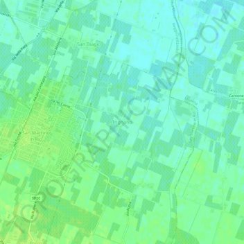 Topografische Karte Trignano, Höhe, Relief