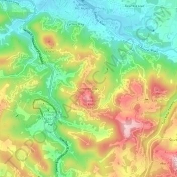 Topografische Karte Sorrento Skies, Höhe, Relief