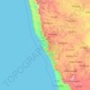 Topografische Karte Goa, Höhe, Relief