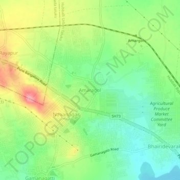 Topografische Karte Amaragol, Höhe, Relief