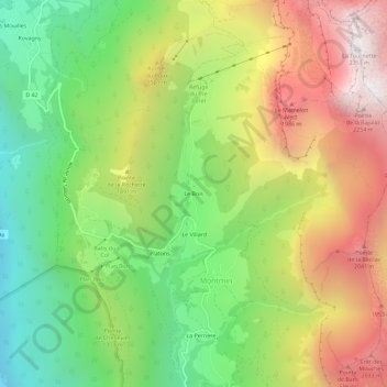 Topografische Karte Le Bois, Höhe, Relief