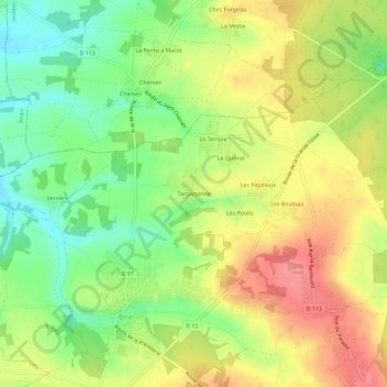 Topografische Karte Tartassonne, Höhe, Relief