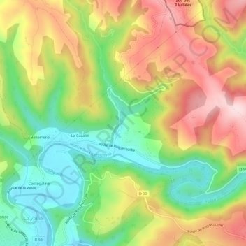 Topografische Karte Monsarrat, Höhe, Relief