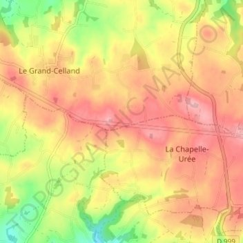 Topografische Karte Le Frechot, Höhe, Relief