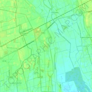 Topografische Karte Morsella, Höhe, Relief