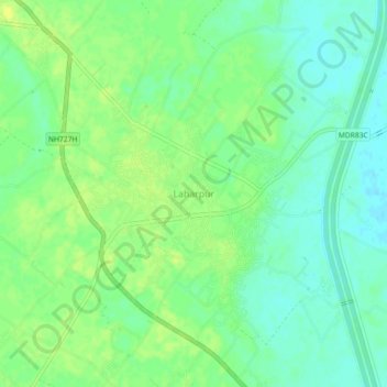 Topografische Karte Laharpur, Höhe, Relief