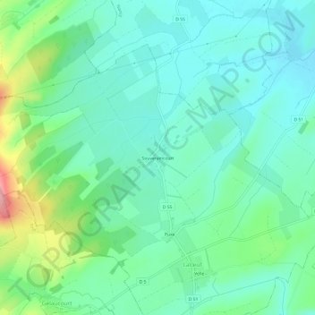 Topografische Karte Souveraincourt, Höhe, Relief