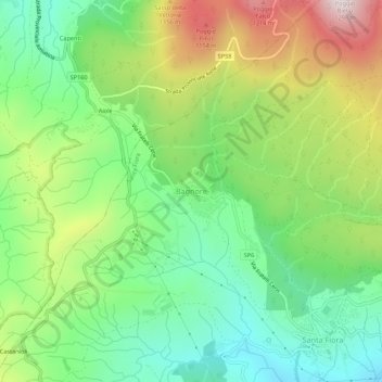 Topografische Karte Bagnore, Höhe, Relief