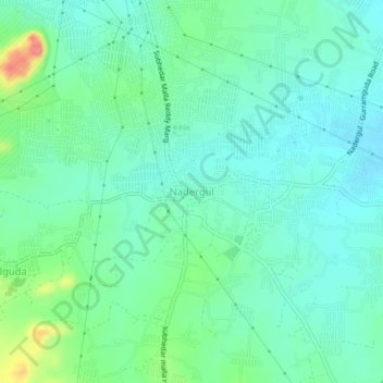 Topografische Karte Nadergul, Höhe, Relief