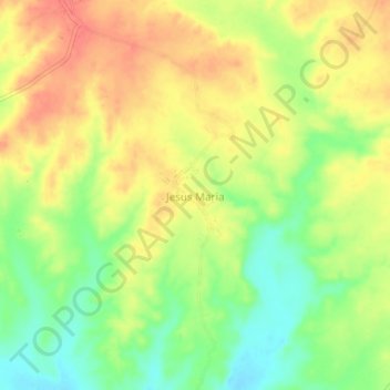 Topografische Karte Jesus Maria, Höhe, Relief