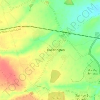 Topografische Karte Hullavington, Höhe, Relief