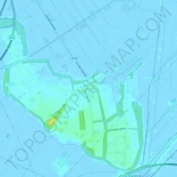 Topografische Karte Coltano, Höhe, Relief