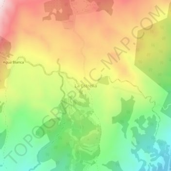 Topografische Karte La Estrella, Höhe, Relief