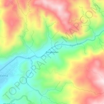 Topografische Karte Bongkilaton, Höhe, Relief