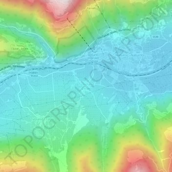 Topografische Karte Cirlano, Höhe, Relief