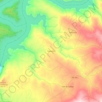 Topografische Karte Roqueiro, Höhe, Relief