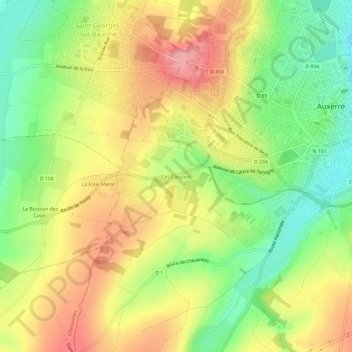 Topografische Karte Les Cassoirs, Höhe, Relief