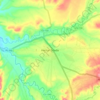 Topografische Karte Hector Tejada, Höhe, Relief