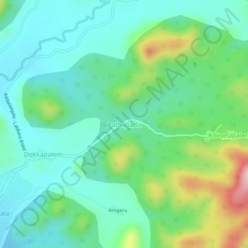 Topografische Karte Pathapadu, Höhe, Relief