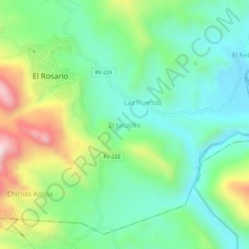 Topografische Karte El Jocotillo, Höhe, Relief