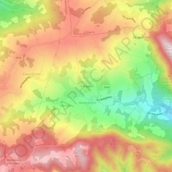 Topografische Karte Il Poggio, Höhe, Relief