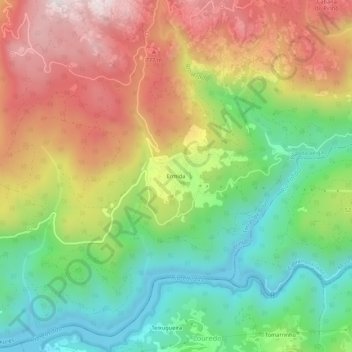 Topografische Karte Ermida, Höhe, Relief