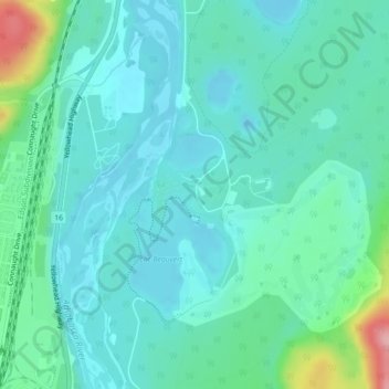 Topografische Karte Jasper Park Lodge, Höhe, Relief