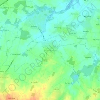 Topografische Karte La Madeleine, Höhe, Relief