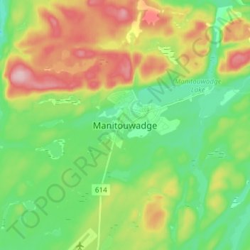 Topografische Karte Manitouwadge, Höhe, Relief