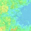 Topografische Karte Boston, Höhe, Relief