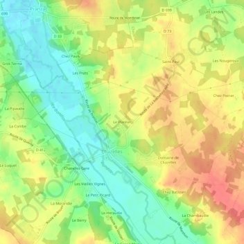 Topografische Karte Le Plantier, Höhe, Relief