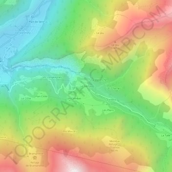 Topografische Karte Le Cernay, Höhe, Relief