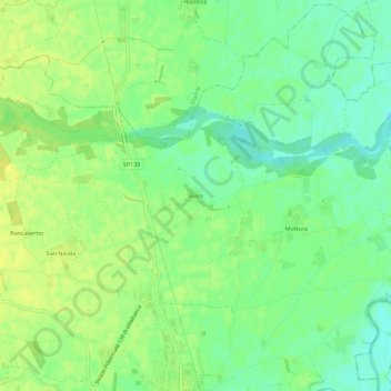 Topografische Karte Bussi, Höhe, Relief